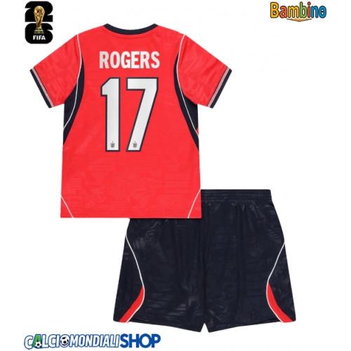 Maglie da calcio Inghilterra Morgan Rogers #17 Seconda Maglia Bambino Mondiali 2026  Manica Corta + Pantaloni corti)
